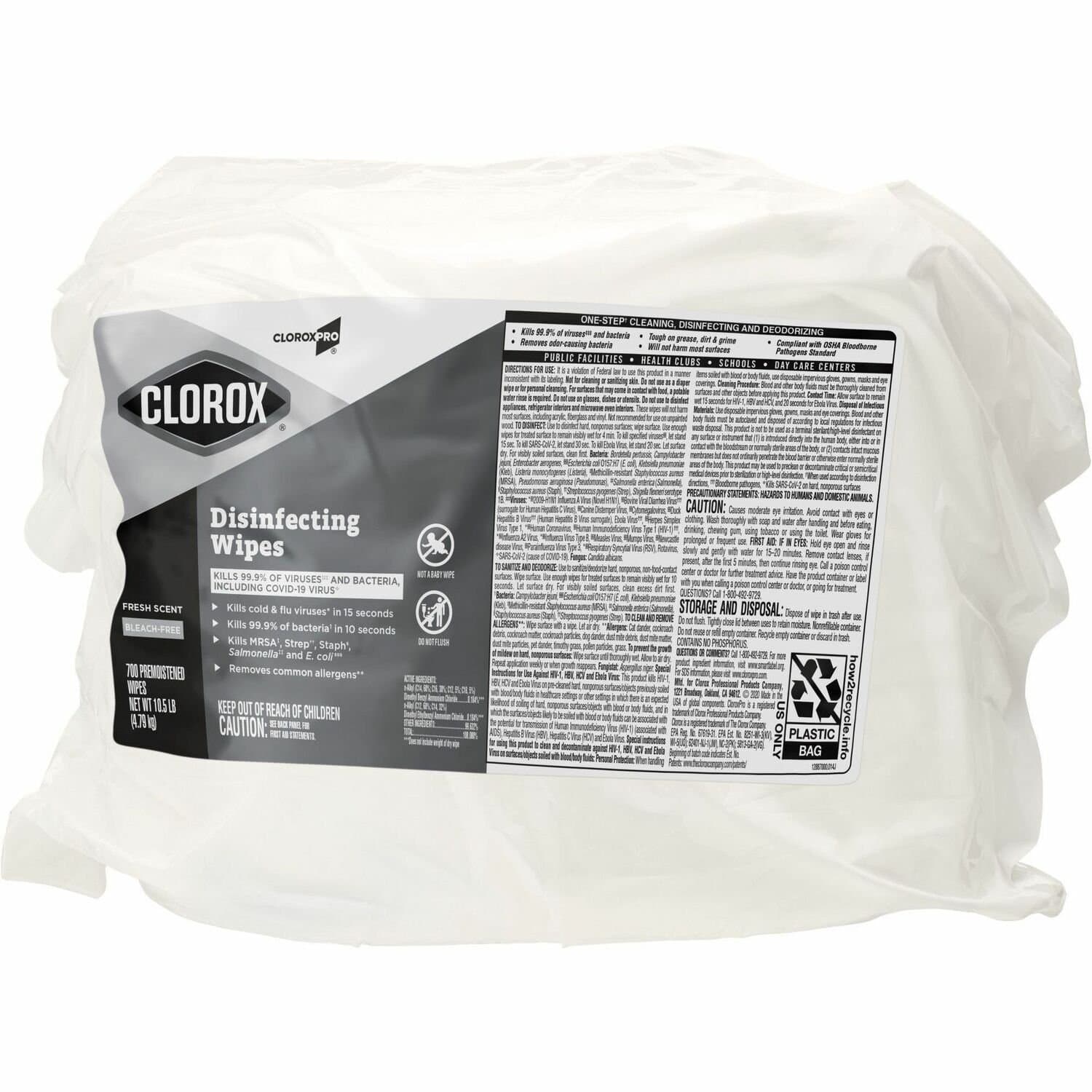 Clorox Disinfecting Wipes, Fresh Scent, 3 x 75 Count