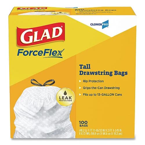 Glad ForceFlex Tall Kitchen Trash Bags, 13 Gal, 110-Count