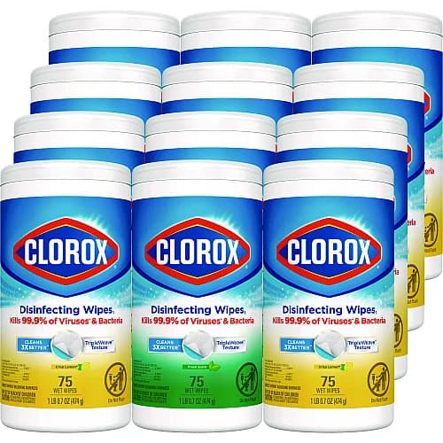 Clorox Disinfecting Wipes, Fresh Scent, 3 x 75 Count