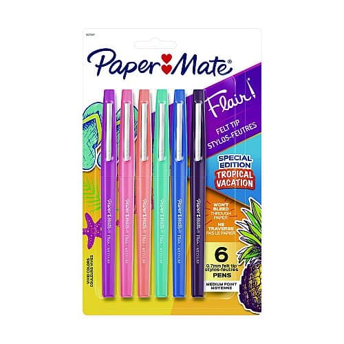 Paper Mate Flair Felt Tip Pens, Medium Point, 12-Count