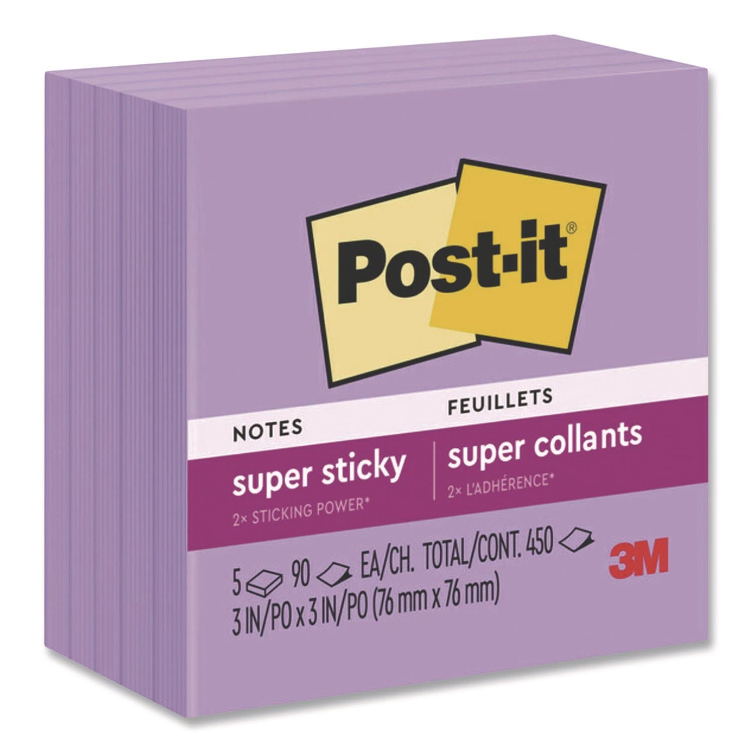 Post-it Super Sticky Notes, 3 x 3, Assorted, 12 Pads