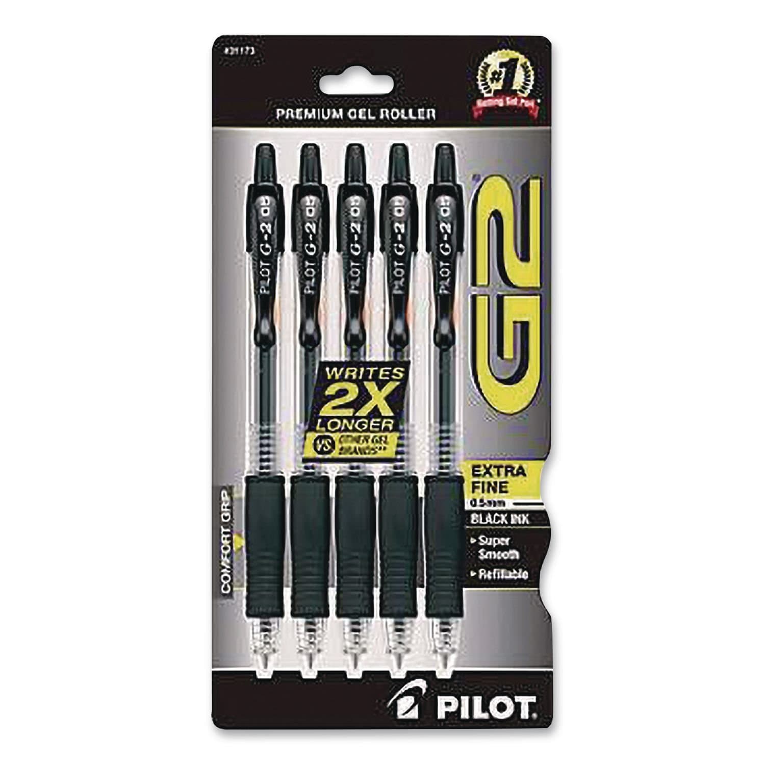 Pilot G2 Premium Gel Roller Pens, Fine Point, Black, 12-Pack