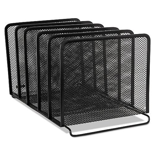 Rolodex Mesh Desk Organizer, 6 Compartments, Black
