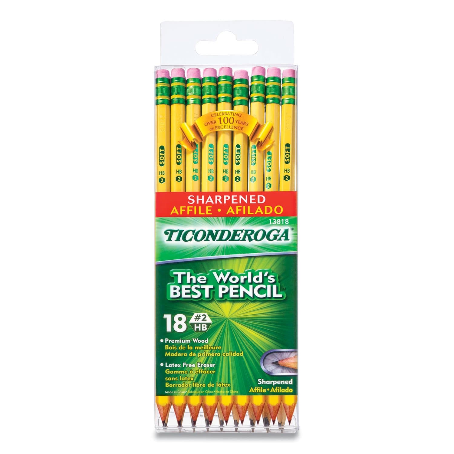 Ticonderoga #2 Pencils, Pre-Sharpened, 96-Count