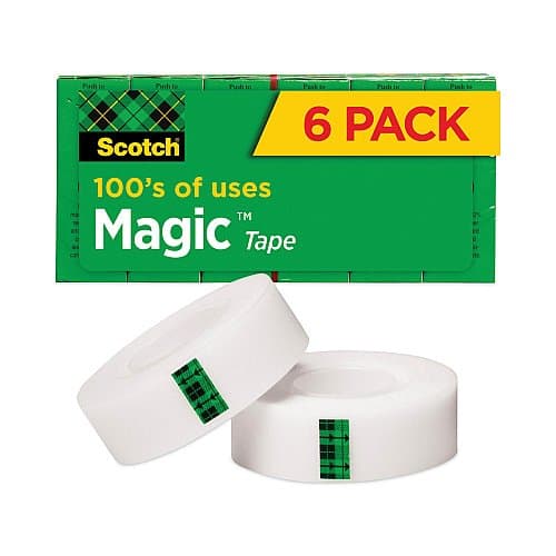 Scotch Magic Tape, 3/4 in x 1000 in, 6 Rolls