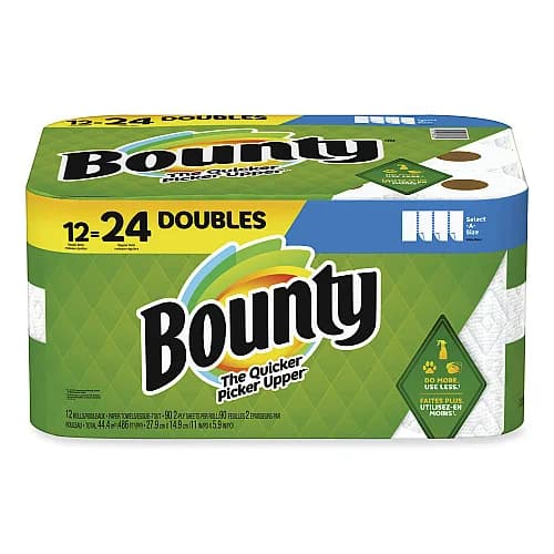Bounty Select-A-Size Paper Towels, White, 12 Double Rolls
