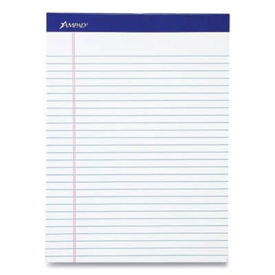Ampad Perforated Legal Pads, 8.5 x 11.75, Canary, 12-Pack