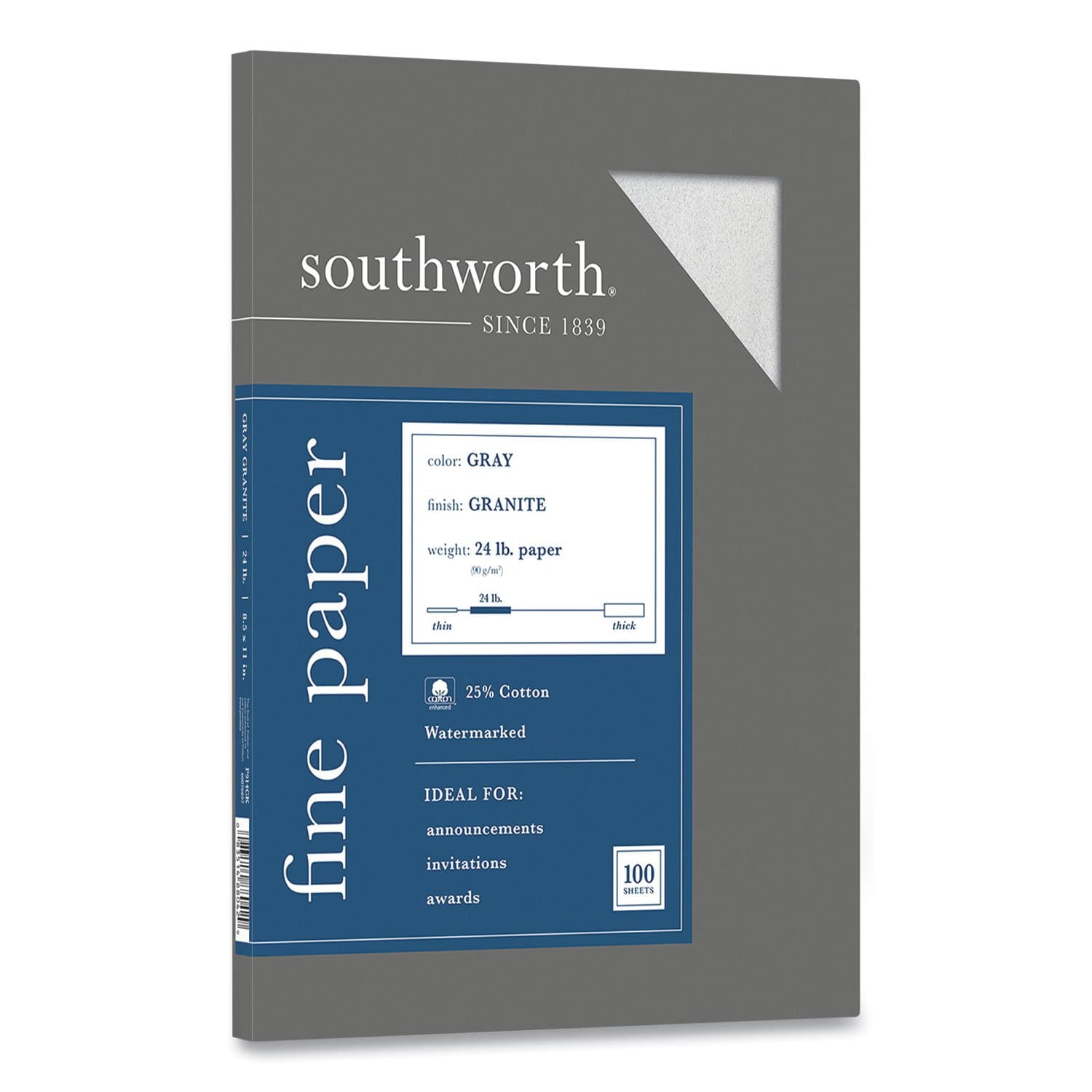 Southworth 100% Cotton Résumé Paper, 24 lb, 100 Sheets