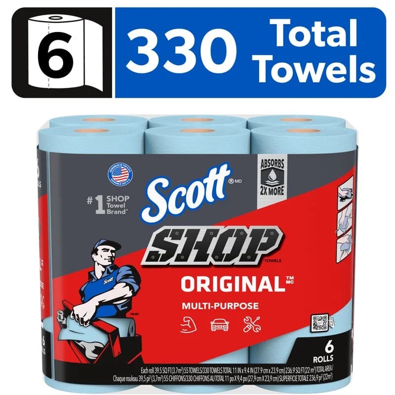 Scott Shop Towels Original, pack of 6 rolls